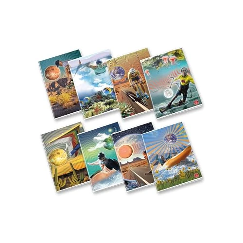 Pigna, Maxi Quaderno Dream Sport, f.to A4 21x29,7 cm., pagine 80 + risguardo, carta 80 g/m², interno 0B, Righe perTerza Elementare, Copertine Assortite, 10 pezzi