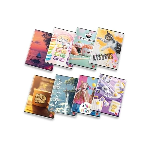 Limited offer: Pigna, Girls' Assorted Notebook, Folio 15 x 20.3 cm, Pages 80 + Attachment Sheet, 80 g/m² Paper, Inner 0C, Lined with Margins, Assorted Covers, Pack of 10 from 44.00 EUR to 44.00 EUR (save 0%)