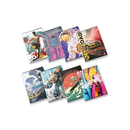 Limited offer: Pigna, Maxi Assortment Notebook, A4 21 x 29.7 cm, 80 Pages + Flap Paper, 80 g/m² Paper, 0C Interior, Medium and Upper Rows, Assorted Covers, 10 Pieces from 45.00 EUR to 45.00 EUR (save 0%)