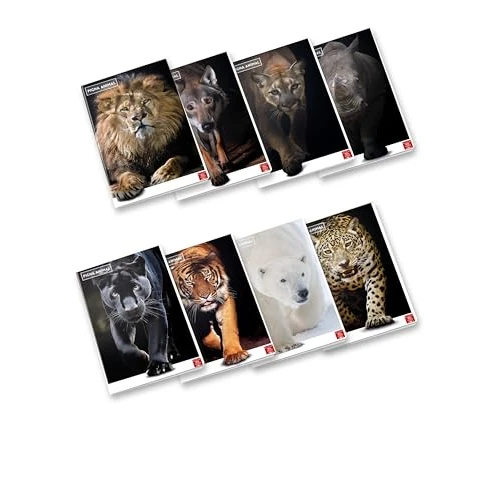 Tijdelijke aanbieding: Pigna, Maxi-schrift Animal, formaat A4 21x29,7 cm, 80 pagina's + schutblad, papier 80 g/m², binnenwerk 0A, lijntjes voor eerste en tweede klas, diverse omslagen, 10 stuks van 12.00 EUR naar 12.00 EUR (korting 0%)