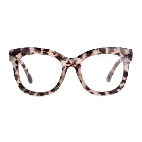 Offerta a tempo: SKYWAY Occhiali da Lettura Oversize da Donna, Occhiali da Lettura Anti Luce Blu per Computer, Eleganti Occhiali con Montatura Quadrata Grande (Grigio Tartaruga,3.50) - 52.97% da 16.99 € a 7.99 €