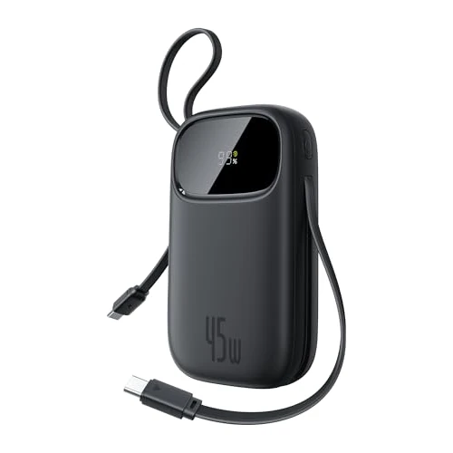 Limited-time offer: Baseus Powerbank 20000mAh 45W with Integrated USB-C Cable, Power Bank PD3.0 QC4.0 Fast Charging Battery Pack, 3 C and 1 A, Portable Charger for iPhone 17/Air/16/15/14 Pro Max, iPad, Galaxy, Black from 39.99 GBP to 39.99 GBP (save 0%)