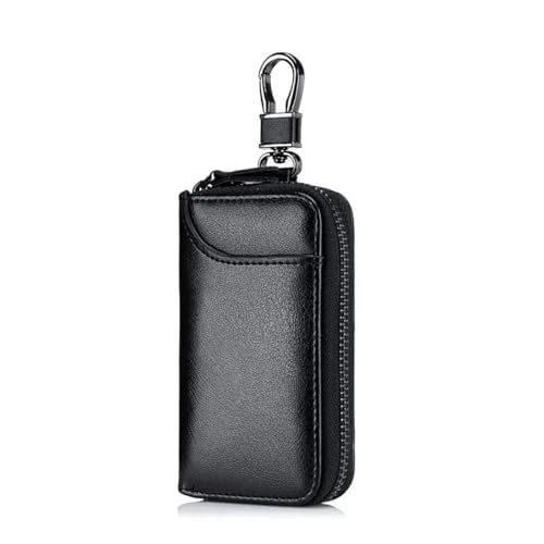 OUDQFCJ Skórzany brelok do kluczy, wielofunkcyjny segregator na klucze, uniwersalne torby samochodowe, dla mężczyzn kobiet, kieszenie i haczyki, wodoodporny portfel, męski skórzany organizer na klucze