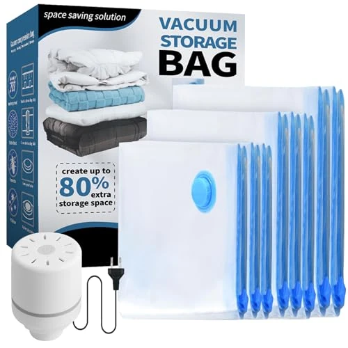 Vacuum Bag for Clothes Duvets with Electric Air Pump
