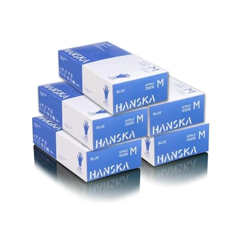 Offre limitée : HANSKA Lot de 500 gants jetables nitrile bleu – sans poudre – jetables – ambidextres – non stériles – Base en caoutchouc – Convient pour les domaines médicaux, la manipulation des aliments (500, M) de 32.99 € à 32.99 € (0.00% de remise)