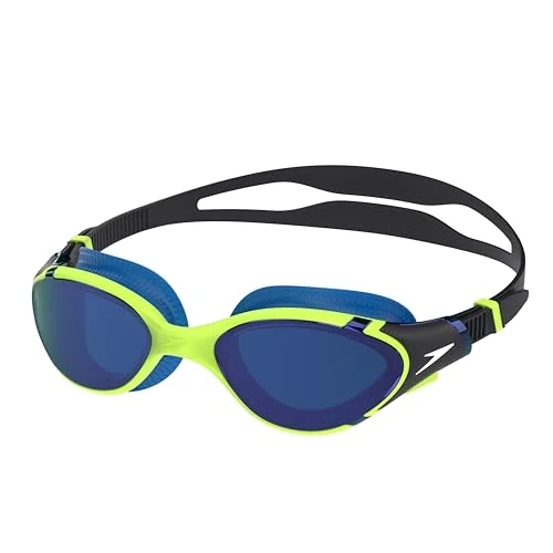 Speedo Biofuse 2.0 - Occhialini da nuoto unisex per adulti, colore: verde lime elettrico/cobalto, taglia unica