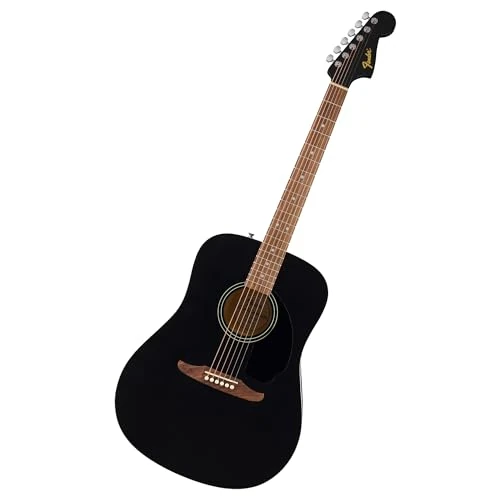 Zeitlich begrenztes Angebot: Fender California Debut Redondo Dreadnought Akustikgitarre, Fichtendecke, schwarzes Schlagbrett, Schwarz von 134.99 € auf 114.74 € (15% Rabatt)
