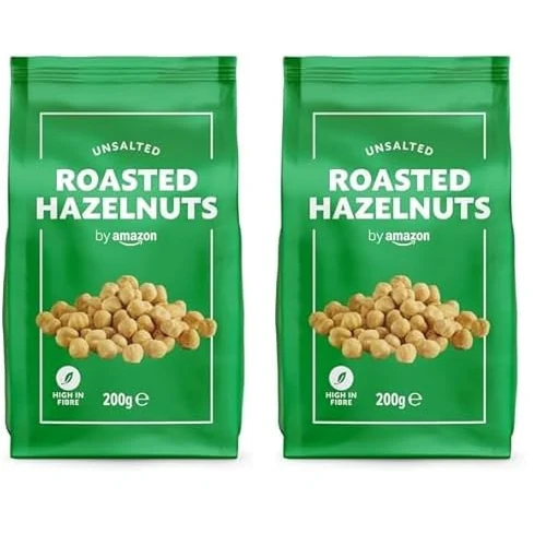 by Amazon Roasted Unsalted Hazelnuts, 200g (Pack of 2)