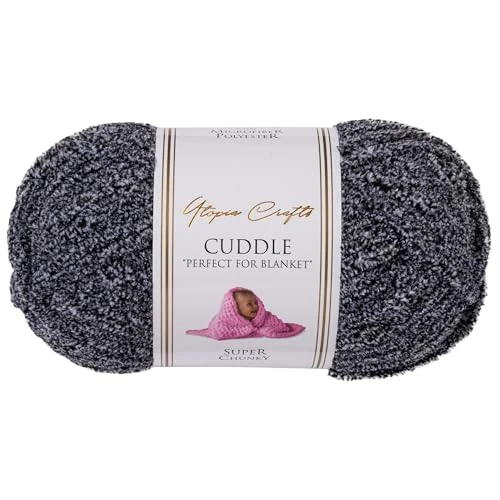 Offerta a tempo: Utopia Crafts Cuddle Super Chunky Chenille Soft Yarn for Knitting and Crochet, 100g - 60m (Stormy Charcoal) - 26% da 6.39 € a 4.73 €
