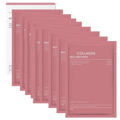Offerta a tempo: Bio-Collagen Real Deep Mask, Bio Collagen Overnight Face Mask, Maschera Viso Coreana Overnight, Maschera Idratante, Migliora L'elasticità e Riduce le Linee Sottili e le Rughe (8) - 10% da 16.99 € a 15.33 €