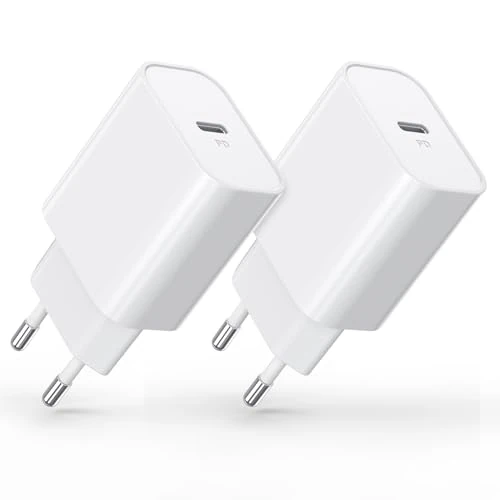 BHHB 30W Caricatore i-Phone, Caricabatterie USB C, PD 3.0 Carica Batteria Caricatore Veloce, Caricatore Rapido Compatibile per i-Phone, Samsung, i-Pad, Alimentatori per telefoni cellulari (2-Pack)