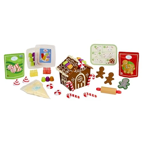 Offerta a tempo: Little Tikes Creative Chefs Gingerbread House Kit - Include kit di miscelazione e 22 accessori realistici, set di cucina per gioco, non commestibile, Età 3+ - 17% da 29.99 € a 24.94 €