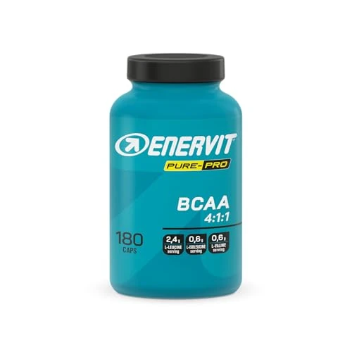 Offerta a tempo: Enervit Pure-Pro BCAA 4:1:1, Compresse di Aminoacidi Ramificati in rapporto 4:1:1 per Supportare i tuoi Muscoli, Riduzione Affaticamento, 3,6g BCAA per Dose, con Vitamine B1 e B6, Vegan, 180 Compresse - 21% da 33.00 € a 25.99 €