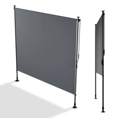 Offerta a tempo: Juskys Tenda Verticale Barbados 200x310 cm - Tenda a pinza estensibile, protezione solare e visiva, resistente alle intemperie e ai raggi UV, idrorepellente - Grigio - 47% da 149.99 € a 79.99 €