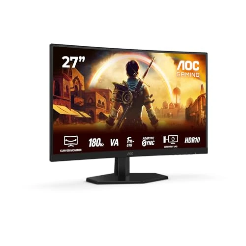 Offerta a tempo: AOC Gaming C27G42E - Monitor curvo Full HD da 27 pollici, 180 Hz, 0,5 ms, FreeSync Premium 1920x1080, 1x HDMI 2.0, 1x DisplayPort 1.4 nero, 27 inch FHD, Altoparlanti - 16% da 139.00 € a 116.18 €