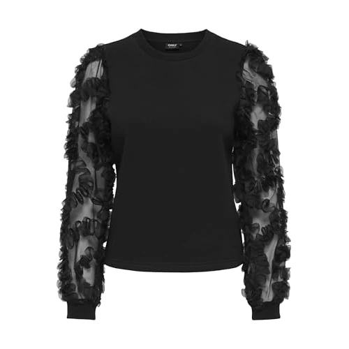 Onllavin L/S O-Neck Mix SWT, czarny, S