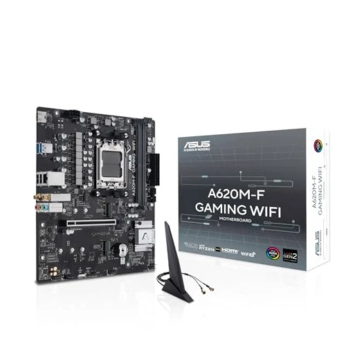 Limited offer: ASUS A620M-F GAMING WIFI, AMD mATX Motherboard, DDR5, 2x M.2 PCIe 4.0, HDMI, 2.5Gb Ethernet, USB 3.2 Gen 1 Type-A, SafeSlot Core+, Q-DIMM, Q-LED Core, Q-Slot, ASUS 5X PROTECTION III, Armoury Crate from 139.00 EUR to 104.92 EUR (save 25%)