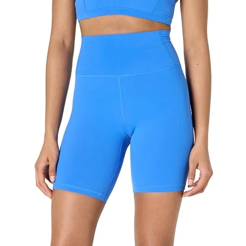 Offerta a tempo: Amazon Essentials Pantaloncini Biker da Yoga in Morbidissimo Tessuto Tecnico FormFlex, a Vita Alta Donna, Blu Oceano, S - 14% da 9.24 € a 7.91 €