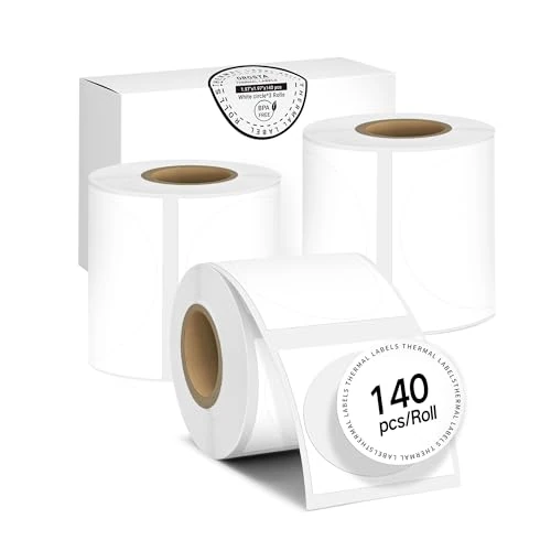 Limitiertes Angebot: ORGSTA Etiketten Selbstklebend Klebeetiketten Aufkleber Beschriften Beschriftungsetiketten Selbstklebende Sticker Labels Weib runde Φ50mm round 140 pcs/rolle, 3 roll en für T003 von 24.00 EUR auf 14.99 EUR (Spare 38%)