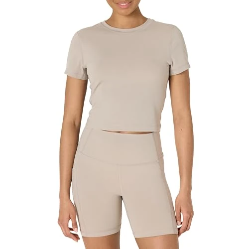 Offerta a tempo: Amazon Essentials Maglia Corta Tecnica per Allenamento in FormFlex Morbidissimo, Vestibilità Aderente, per Abbigliamento a Strati Donna, Grigio Talpa, XXL - 0.00% da 10.69 € a 10.69 €