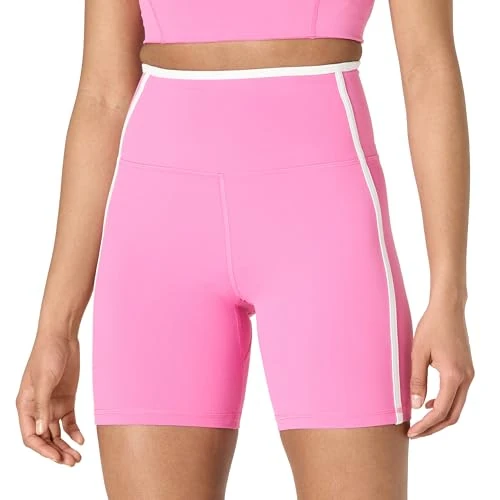 Offre limitée : Amazon Essentials Short de Cyclisme Taille Haute Active FormFlex, Tissu Ultra Doux Femme, Blanc/Rose Flamingo, S de 7.42 € à 7.42 € (0.00% de remise)