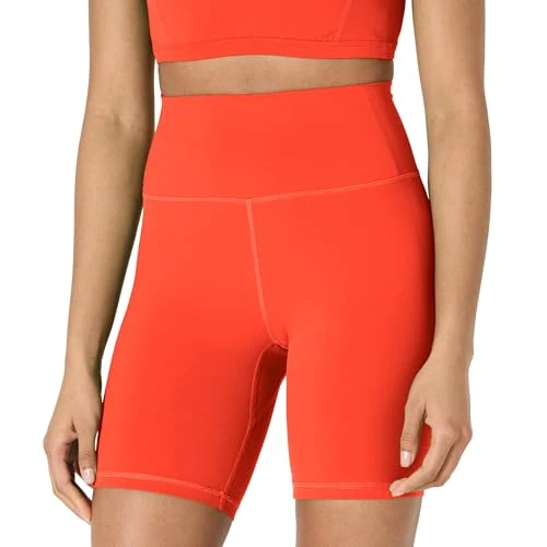 Zeitlich begrenztes Angebot: Amazon Essentials Damen Sportliche Anschmiegsame FormFlex-Radlerhose mit Taschen und Hoher Taille, 17,8cm Beininnenlänge, Hellrot, XL von 19.10 € auf 19.10 € (0.00% Rabatt)