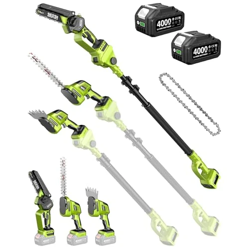 Offerta a tempo: Supstable Set da Giardinaggio 6 in 1 a Batteria: Mini Motosega & Tagliasiepi, Potatore Telescopico con 8000mAh Batterie, Raggiunge fino a 4,57 m, Ideale per la cura degli alberi e il taglio del legno - 30% da 199.99 € a 139.99 €
