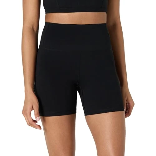 Offerta a tempo: Amazon Essentials Pantaloncini Biker da Yoga in Morbidissimo Tessuto Tecnico FormFlex, a Vita Alta Donna, Nero, XS - 4% da 13.41 € a 12.88 €