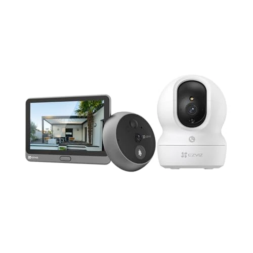 Limited offer: EZVIZ CP4 1080P Door Peephole Surveillance Camera with CP1 Pro Surveillance Camera, Connected Video Intercom, Digital Peephole 4.3 Inch Touch Screen Battery 4600 mAh from 199.99 EUR to 199.99 EUR (save 0%)