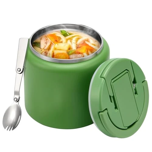 Oferta limitada: Itslife Termo para Comida 760ml, Recipiente Térmico para Comida Acero Inoxidable con Cuchara, Contenedor Térmico Fría y Caliente, Fiambrera Aislante para Picnic, Escuela y Oficina, Verde de 27.10 € a 11.14 € (ahorro 59%)