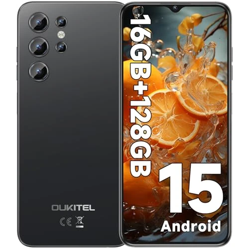 OUKITEL C1 Android 15 Smartphone Without Contract, 16GB + 128GB / 1TB Mobile Phone Cheap, 6.52 Inch HD+ Mobile Phone Without Contract, 5150 mAh Simlock-Free Mobile Phones, 13MP + 5MP, Dual 4G SIM 3