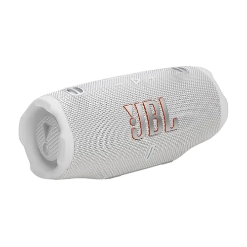 Offerta a tempo: JBL Charge 6 Speaker Bluetooth Portatile Wireless, 28 Ore di Autonomia, Impermeabile IP68, Resistente alla Polvere e Antiurto, Suono JBL Pro con AI Boost, Connessione Multi-Speaker Auracast, Bianco - 38% da 199.99 € a 123.55 €