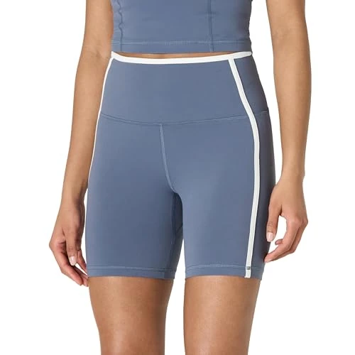 Offre limitée : Amazon Essentials Short de Cyclisme Taille Haute Active FormFlex, Tissu Ultra Doux Femme, Blanc/Gris Ardoise, S de 10.58 € à 9.20 € (13% de remise)