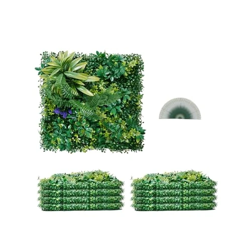 Offerta a tempo: VEVOR Pannelli da Parete in Erba Artificiale, 8 Pezzi da 500 x 500 mm Pannello di Bosso Verde Combinato 3D per Decorazioni Verdi per Interni ed Esterni e Copertura di Recinzione in Edera, per Giardino - 17% da 81.99 € a 67.89 €