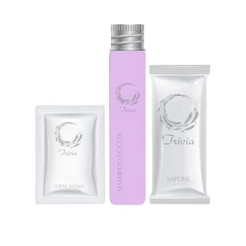 B&B Einweg-Bad-Set für Hotel und Bad, 150 Stück: 50 x Dusch-Shampoo, Flasche 30 ml, 50 x Intimpflege Beutel 10 ml, 50 x rechteckige Seife für Bad B&B Hotel