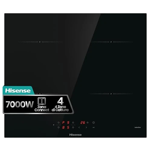 Offerta a tempo: Hisense HIA64UK Piano cottura a induzione, Vetroceramica, 4 zone di cottura, Funzione Power Boost, Timer di cottura, Nero, 595 × 60 × 520 mm — 38% da 319,00 € a 198,99 €