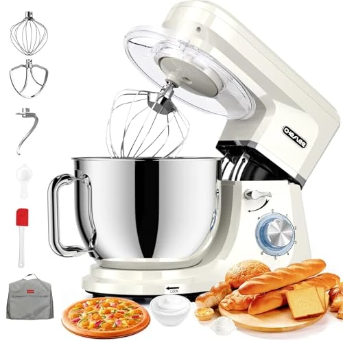 Offerta a tempo: CHeflee Impastatrice Planetaria 2000W Impastatrice Professionale,7,2 L Ciotola in Acciaio inox,6 Velocità,Ad Coperchio Antipolvere con,Sbattitore,Frusta,Gancio Per,Alta Potenza Multifunzione Mixer ﻿ — 27% da 194,99 € a 142,49 €