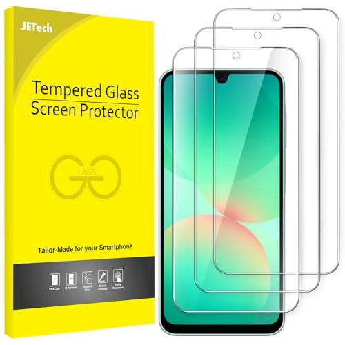Offerta a tempo: JETech Pellicola Protettiva per Samsung Galaxy A26 5G, 9H Vetro Temperato Film, Anti-Graffio, HD Chiaro, Pacco da 3 - 5% da 9.99 € a 9.49 €