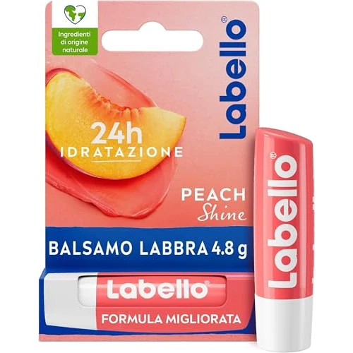 Labello Blackberry Shine Burrocacao Labbra 4.8 g, Balsamo Labbra Colorato All'Aroma Di More, Lip Balm Idratante 24H Con Ingredienti Naturali E Pigmenti Colorati