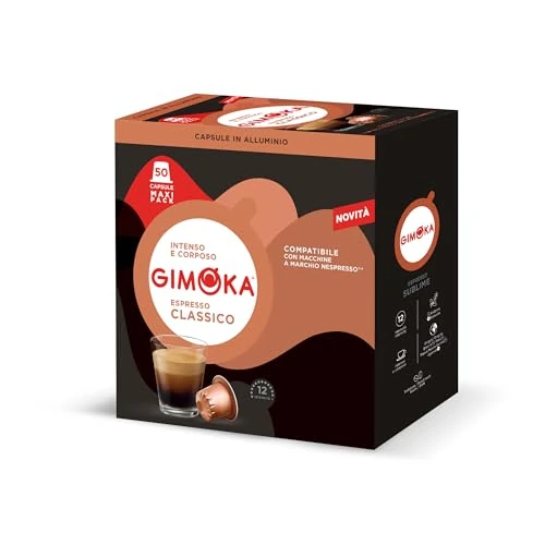 Oferta limitada: Gimoka Mezcla de Café Espresso Classico, intensidad 12/13-50 Cápsulas de Aluminio - Compatibles con Máquinas de Café Nespresso* para uso doméstico - Producido en Italia de 11.85 € a 11.85 € (ahorro 0.00%)