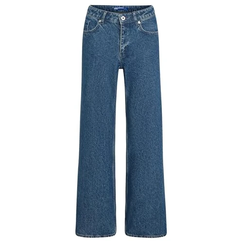 Limited-time offer: KARL LAGERFELD JEANS Women Mid Rise Relaxed Denim W/Slit Washed Blue Black 28W / 32L from 120.20 £ to 120.20 £ (save 0.00%)