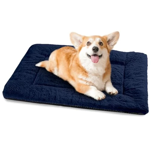 Baodan Dog Bed Medium Small Dogs, Washable Dog Cushion for Small, Medium Dogs, Dog Bed - 75 x 50 cm, Super Soft Cat Bed with Non-Slip Underside, Navy Blue