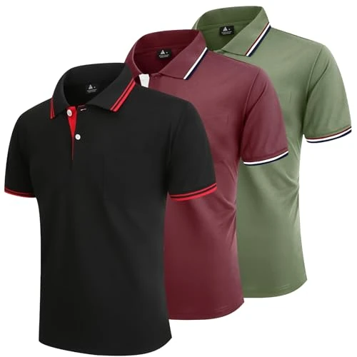 Tijdelijke aanbieding: LLdress 3 Pack Heren Polo Korte Mouw Golf Poloshirt Zomer Snel Droog T shirt voor Tennis Sporten Casual Ademend Shirts van 52.99 € naar 52.99 € (0.00% korting)
