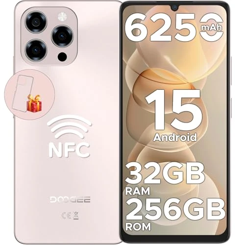 DOOGEE Note 58 Pro Smartphone Android 15, 32 GB + 256 GB/TF 2 TB mobiele telefoons, 6250 mAh mobiele telefoon, 6,75 inch 90 Hz Octa-Core mobiele telefoons, 16 MP + 8 MP/vingerafdruk/Face ID/4G Dual