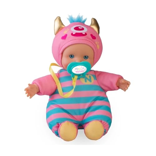 Limited-time offer: Nenuco Monster Friends Pink, Mini Baby Monster Dolls of 15 cm, Soft Body and Dress with a Pastel Pink Design, Personalised Dummy, Collect the Models, Famosa (NFNB1100) from 14.18 £ to 14.18 £ (save 0.00%)