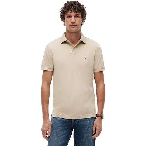 Offerta a tempo: Tommy Hilfiger Uomo Maglietta Polo Maniche Corte 1985 Regular Fit, Beige (Sandalwood), L - 45% da 79.90 € a 43.94 €