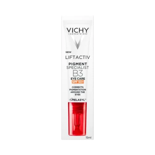 Limited-time offer: Vichy Liftactiv Pigment Specialist B3 Eye Care SPF50+ Anti-Pigment Spot Eye Cream with Melasyl and Niacinamide, Against Dark Circles, for a More Even Eye Area, 15 ml from 24.61 £ to 24.61 £ (save 0.00%)