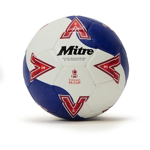 Zeitlich begrenztes Angebot: Mitre Adult Unisex FA Cup Play 2526 Fußballl, Weiß/Blau/Rot, MINI von 12.00 € auf 12.00 € (0.00% Rabatt)