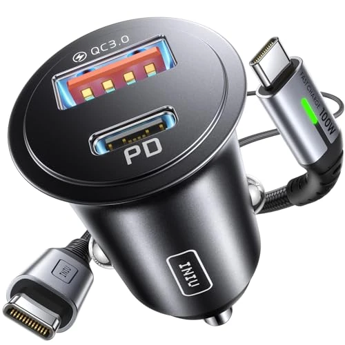 Offerta a tempo: INIU - Caricabatterie per Auto da 60W + Cavo USB-C — 67% da 16,99 € a 5,53 €