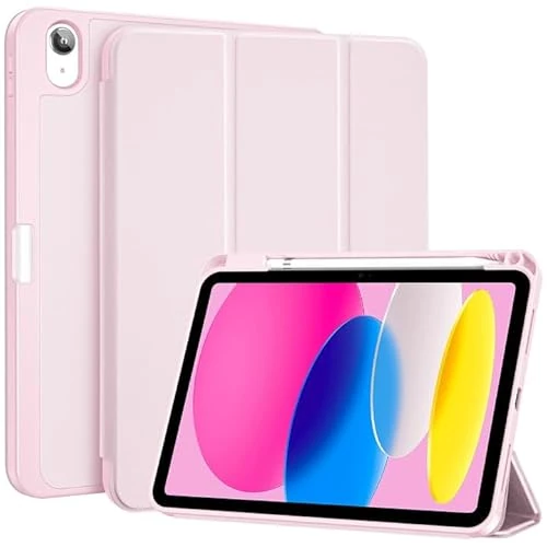 Offerta a tempo: ProCase Cover iPad A16 11 Generazione 11 Pollici 2025 /iPad 10 Generazione 10,9 Pollici 2022 con Portapenna, Custodia iPad (A3354 A3355 A3356 A2696 A2757 A2777) Auto Svegliati/Sonno -Rosa Chiaro - 30% da 16.99 € a 11.94 €